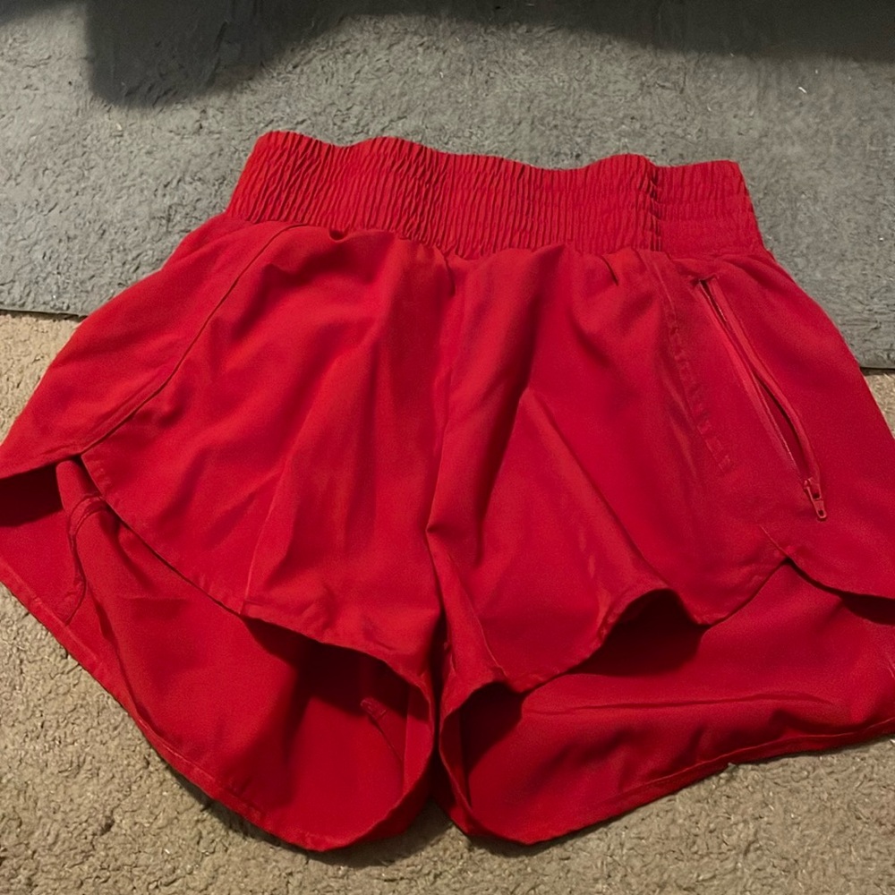 Red athletic shorts from Amazon size small